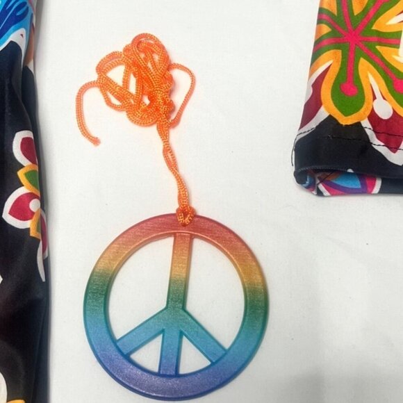 70s Floral Costume Dress Halloween Hippie Costume Size Medium - Picture 7 of 8